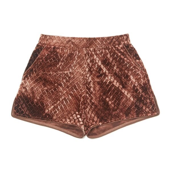 HEFNER VELVET LOUNGE SHORTS BURGANDY