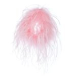 MADAM HEFNER VELVET LOUNGE JACKET PINK WITH FEATHERS