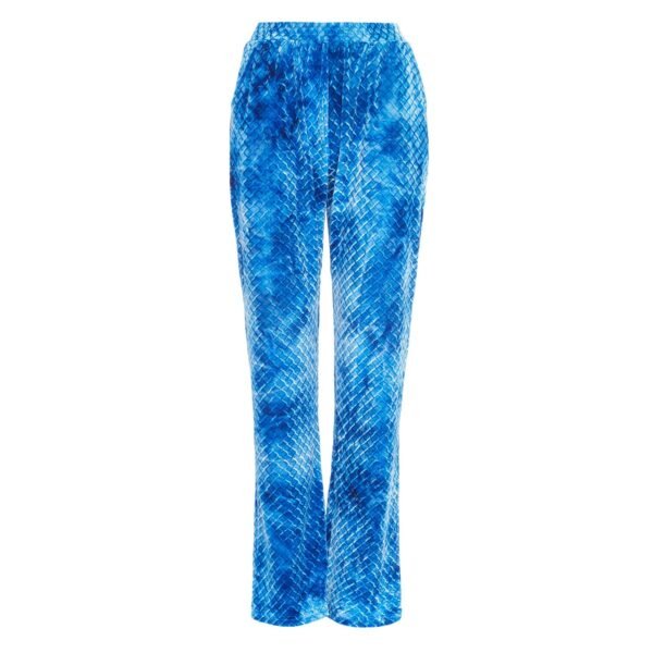 HEFNER VELVET LOUNGE TROUSERS ELECTRIC BLUE