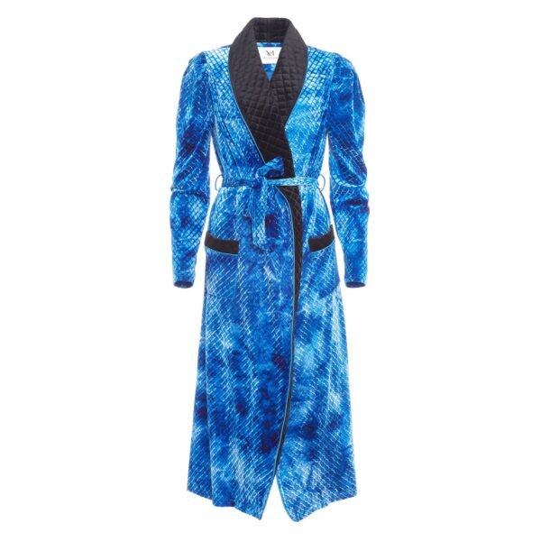 HEFNER VELVET ROBE ELECTRIC BLUE